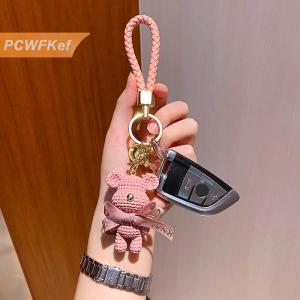 【PCWFKef】 Dễ Thương Nhựa Keychain Quyến Rũ Bow Gấu Mặt Dây Chuyền Cho Phụ Nữ Túi Xe Keyring Điện Thoại Di Động Đồ Trang Sức Mỹ Phụ Kiện Trẻ Em Cô Gái Quà Tặng
