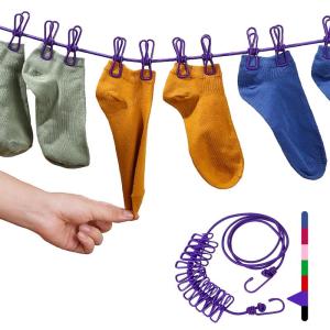 Clothesline Sun Quilt Metal Ring Hook Quilt Rope Clip Stretchable Outdoor Compact Installation Roof