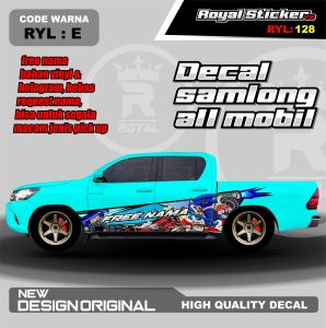 RYL 128-STIKER DECAL MOBIL KIJANG PANTHER BRIO AGYA CALYA XENIA AVANZA GRATIS CUSTOM NAMA