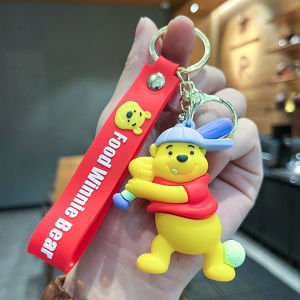 Winnie the Pooh Sports Series Keychain Cartoon Anime Doll Car Backpack Pendant Childrens Gift