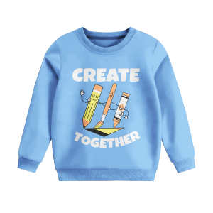 Sweater Motif Terbaru Anak Laki-Laki Perempuan 1-10 Tahun Warna Baby Blue - Create Together