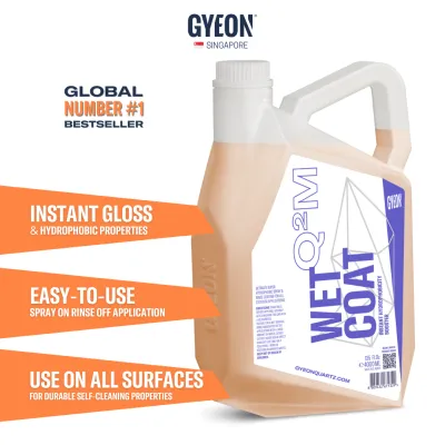 GYEON Q2M WETCOAT 4000ml - Revolutionary Automotive Car Hydrophobicity Booster Spray Sealant (Enthusiast Favourite)