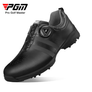 PGM XZ186 Waterproof Golf Shoes Mens Black Nailed Golf Shoes Golf Shoes Anti Sideslip Swivel Buckle Sports Shoes