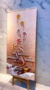 Tranh Cá Chép Vượt Vũ Môn Tranh Canvas Tranh Tráng Gương Tranh Phong Thủy Tranh Phòng Khách