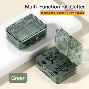 Multifunctional Pill Cutter Storage Case Medicine Compartment Box Tablet Dispenser Pill Separator