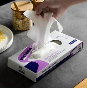 Hộp 100 Găng Tay Cao Su TPE Victoria Bay Bao Tay Siêu Dai Dùng 1 Lần Làm Bếp Nấu ăn Vệ Sinh