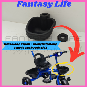 Fantasy Keranjang depan set mangkok atas bawah sepeda tricycle sepeda anak roda tiga