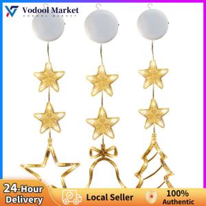 【Vodool】Christmas Curtain Light Warm White 3 Pack Indoor Star Window Light Battery Operated for Christmas Home Shop Party Gifts