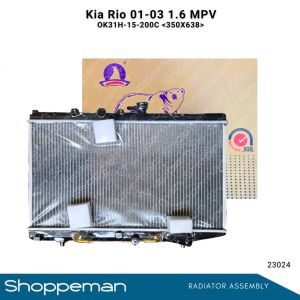 23024 KIA RIO 2001-2003 1.6 MPV RADIATOR ASSEMBLY A/T 350x638x26mm PA26 1ROW OK31H-15-200C