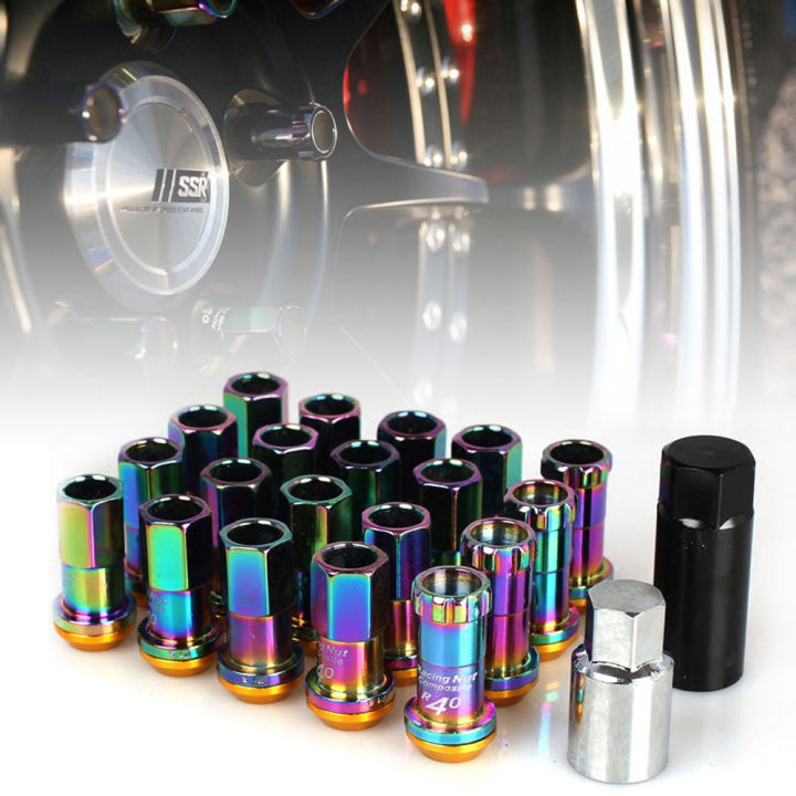 MUTEKI SR48 NEO CHROME STEEL OPEN END LUG NUTS 12X1.25MM 20 PCS 48MM