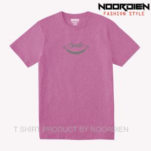 NOOERDIEN Kaos SMILE TEXT SILVER Pria Dan Wanita Cotton Combed 30S All Variant Warna