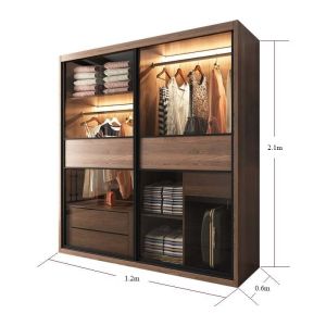 Urban EchoModern Wardrobe And Economical Simple Assembly Sliding Door Bedroom Household Muerkkk1.