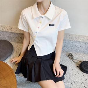 [Cotton]Polo Shirt for Women New Style Korean Slim Fit Short-sleeve T-shirt Fashion Casual Tops