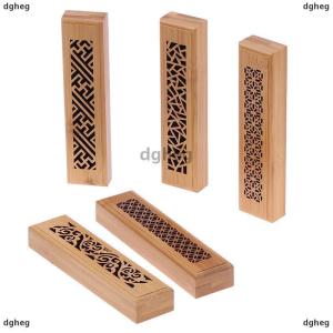 [COD] dgheg 1Pc Bamboo Wood Incense Stick Holder Burning Joss Insence Box Ash Catcher