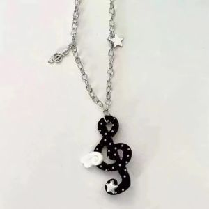 Sweater Chain Musical Note Necklace Millennium Style Ancient Design Y2K Sweater Chain Handmade Craft Sweet Theme