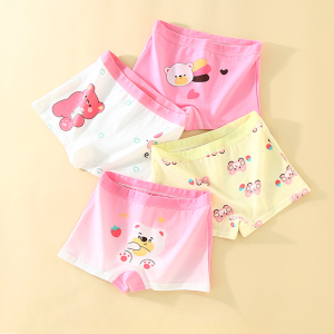 QSW308 Celana Dalam Anak Perempuan Celana Dalam Boxer Anak Perempuan Motif Bahan Katun Random 4 Pcs