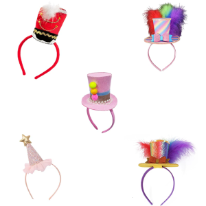 Adjustable Mini Top Hat Headbands With Sequins Design For Children Girl Stage Performances Birthday Party Gathering