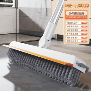 💕Three-in-One💕No Dead Angle Cleaning Gap Floor Brush Floor Crack Cleaning Artifact Bathroom Toilet Floor Cleaning Wall Long Handle Hard Bristle Gap地板刷