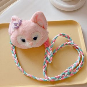 Cute Plush Doll Cartoon Stitch Melody LinaBell Universal Phone Back Clip Strap Crossbody Lanyard Anti-lost Coin Purse Mobile Phone Chain Strap with Clip