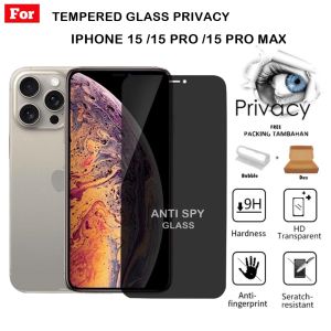 Tempered Glass Privacy IP 15 /15 Pro /15 Pro Max  / Anti Pecah 100% Layar Ceramic Anti Spy