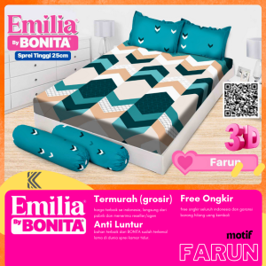Sprei Emilia Bonita King 180x200 No 1 3D Cantik Premium Halus Adem Elegan Murah Grosir