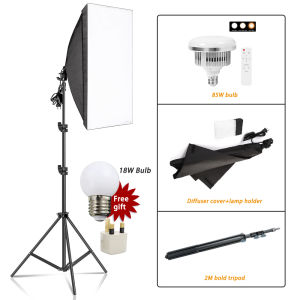 Softbox Light Kit With Tripod e27 LED Bulb Adjustable Color Studio Light Continous Lighting for Live StreamingProduct Photography