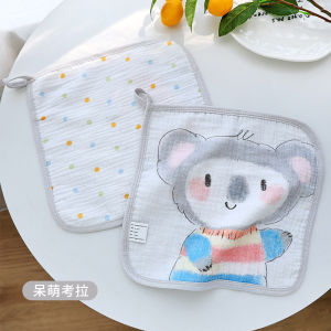New Printed Cotton Baby Square Towel Soft Absorbent Newborn Saliva Towel Feeding Bibs Face Towel 2Pcs