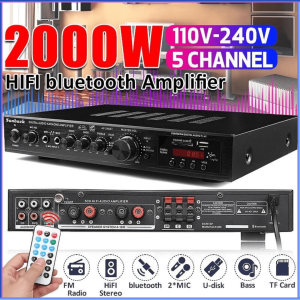 PENGIRIMAN CEPAT Sunbuck Audio Bluetooth 5.0 Amplifier 5 Ch Remote 2000W AV 298BT / amplifier bluetooth power 2000 w sunbuck karaoke rumahan super bass lengkap / ampli karaoke lengkap murah bluetooth full bass rumah rumahan