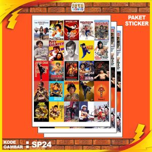 GAMBAR STICKER JACKIE CHAN / STIKER JACKIE CHAN / PAKET STIKER JACKIE CHAN PER25 PCS / KODE SP24