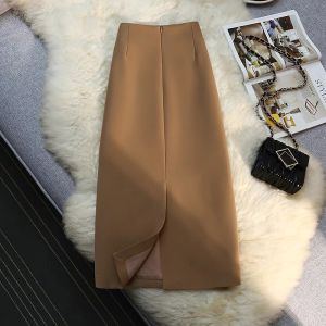 Chân váy dài chân váy midi dáng chữ A xẻ sau lưng cao phom dáng đẹp