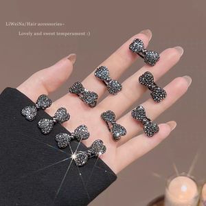 Mini Full Diamond Bow Hairpin Forehead Hairline Fragile Hair Small Clip Fashion Hair Clip Headwear
