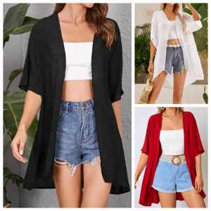 kimmyCardigan Not See Through Kimono Cover Up for Casual Everyday Wear Beachwear Office Wear - XS to Large - xs to large - not see through - for everday use - excellent quality - made of imported fabric - open front kimono