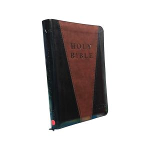 PCBS  Holy Bible NIV Midsize Duotone w/Zipper -Black/Brown