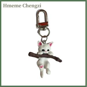 Hmeme Cute Kitten Car Keyring Lovely Cartoon Lucky Cat Key Chain Backpack Bag Pendant Gift For Women And Men