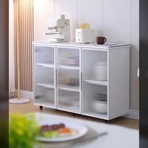 [CozyNest ]Storage Cabinet Rock Board Kitchen Storage Cabinet Multi Functional Vegetable Cutting Table Multi Layer Dining Cabinet