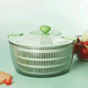 JustLiving Rổ Ráo Nước Rau Quả Tầm Nhìn Đa Chức Năng Dehydrator Con Quay Salad Thủ Công Giỏ Sấy Gia Dụng Dụng Cụ Nhà Bếp Lắc Bằng Nhựa Con Quay