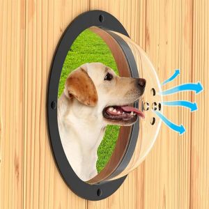 RL5LBR Acrylic Pet Peek Window With Air Holes Transparent Dog Fence Window Durable Dome Cat Viewing Window for Puppy