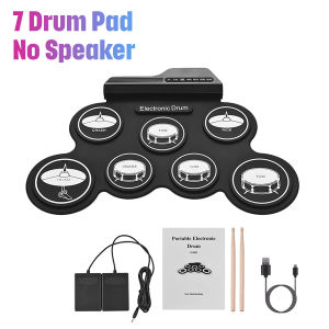 Electronic Drum Set Foldable Digital Roll-Up Drum Pad Electric Portable Compact Size Kit Practice Set With Stick