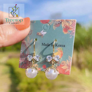 Treetop - Pearly Beauty Korean Modern Ribbon Hook Earring Natural Freashwater Pearls Colourfast 925 Silver14k Gold Plated