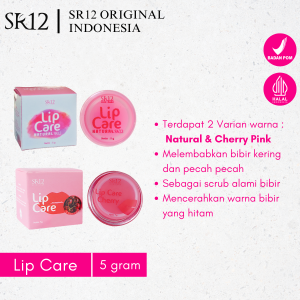 sr12 Lip Balm Pelembab Bibir Natural atau Cherry Pink 5gr dengan Vitamin E untuk Kulit Normal Setelah Mandi & Sebelum Tidur Mencerahkan Warna Bibir