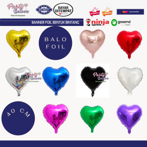 Balon Foil Bentuk Hati 40 Cm | Foil Love shape 18 Inch balon ulang tahun besar kecil jumbo Cinta satuan murah