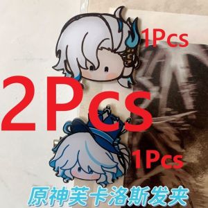 2Pcs/Set  Hair Clip Women Acetate Sheet No Bend Bangs Clip Furina de Fontaine Focalors Hydro Archon God of Justice Neuvillette Duckbill Clip Hairpins Hair