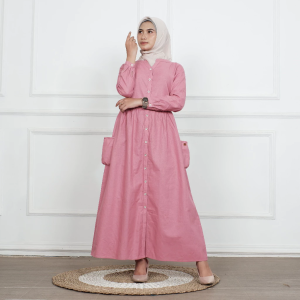Gamis Katun Linen Premium gamis Muslim Wanita Dress Modern Gamis wanita muslimah