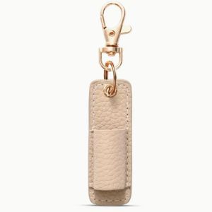 SHIRUI with Keychain Pen Case Lanyard Pen Holder Necklace Style PU Leather Pen Clip Portable Wear-resistant Keychain Pendant