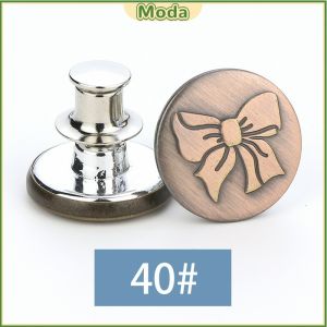 Moda 17mm Detachable Metal Waist Buttons with Flowers Patterns Metal Pants Button for Clothes