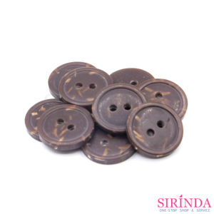 กระดุมเรซิ่นลายไม้2รู (15มิล) (0001120)