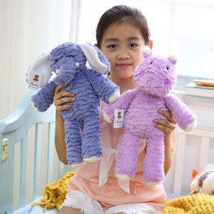 35CM Cute Fluffy Elephant Bunny Plush Toys Soft Cartoon Hippos Frog Stuffed Animal Baby Appease Toy Children Gift