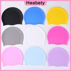 Heabety  Silicone World Silicone Swimming Cap Men Women Long Hair Waterproof Color Sports High Elastic Adults Swim Pool Hat Diving Hat