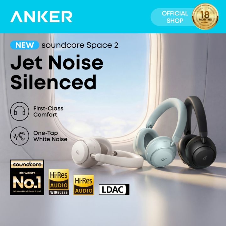 Anker soundcore Space 2 Active Noise Cancelling Headphones Comfortable ...