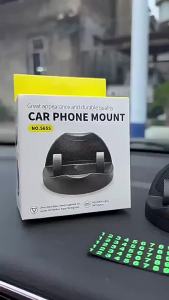 Car Dashboard Navigation Car Cell Phone Holder 360° Rotating Parking Number Plate Stable Anti-Slip Universal Multifunctional Phone Mount 圆形车载手机支架